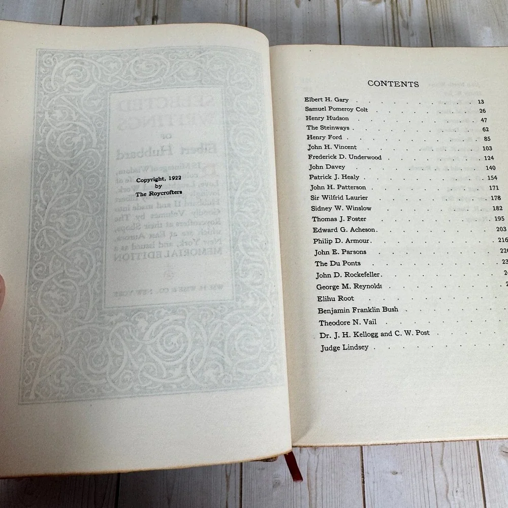 Selected Writings Elbert Hubbard 1922 Memorial Edition Volume 1 WM. H. Wise